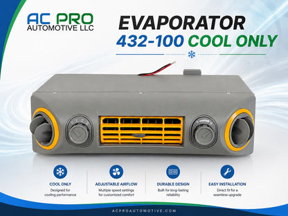 UNIVERSAL UNDERDASH EVAPORATOR GREY 432-100 COOL ONLY