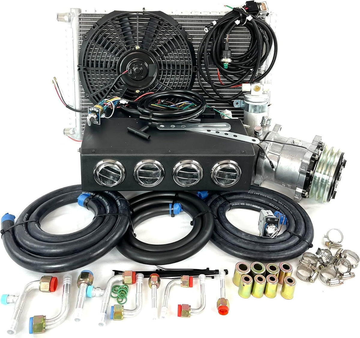 24 VOLTS KIT UNDERDASH EVAPORATOR 450-000 SH HEAT AND COOL CHROME VENTS