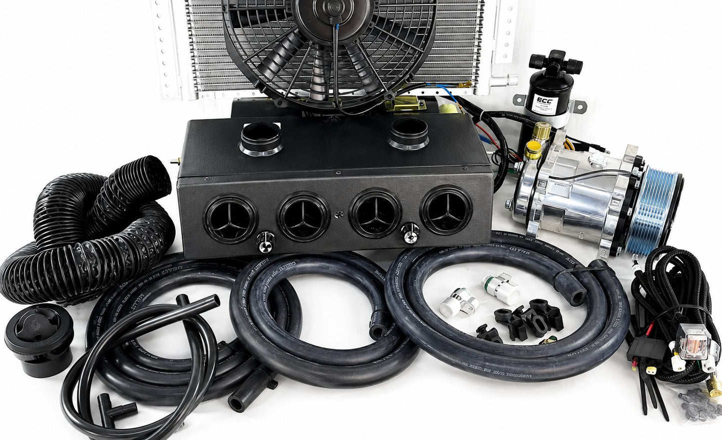 A/C KIT UNIVERSAL UNDER DASH H &C 404-0 BLACK VENTS DEFROSTER VENT PV8 SW