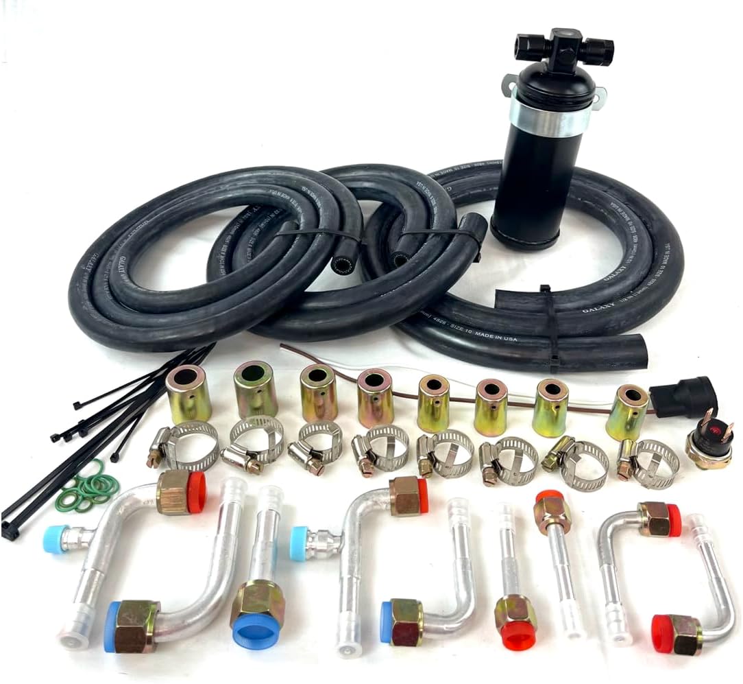 Universal Underdash A/C Kit 202-1 with 12x14 Condenser & Elec Harness- 2A-V Belt