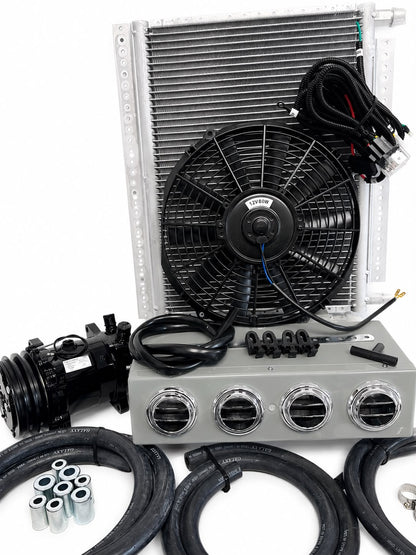 A/C KIT UNIVERSAL UNDER DASH EVAPORATOR 432-0 SHG CONDENSER 20*12-COMPRE2ABLACK