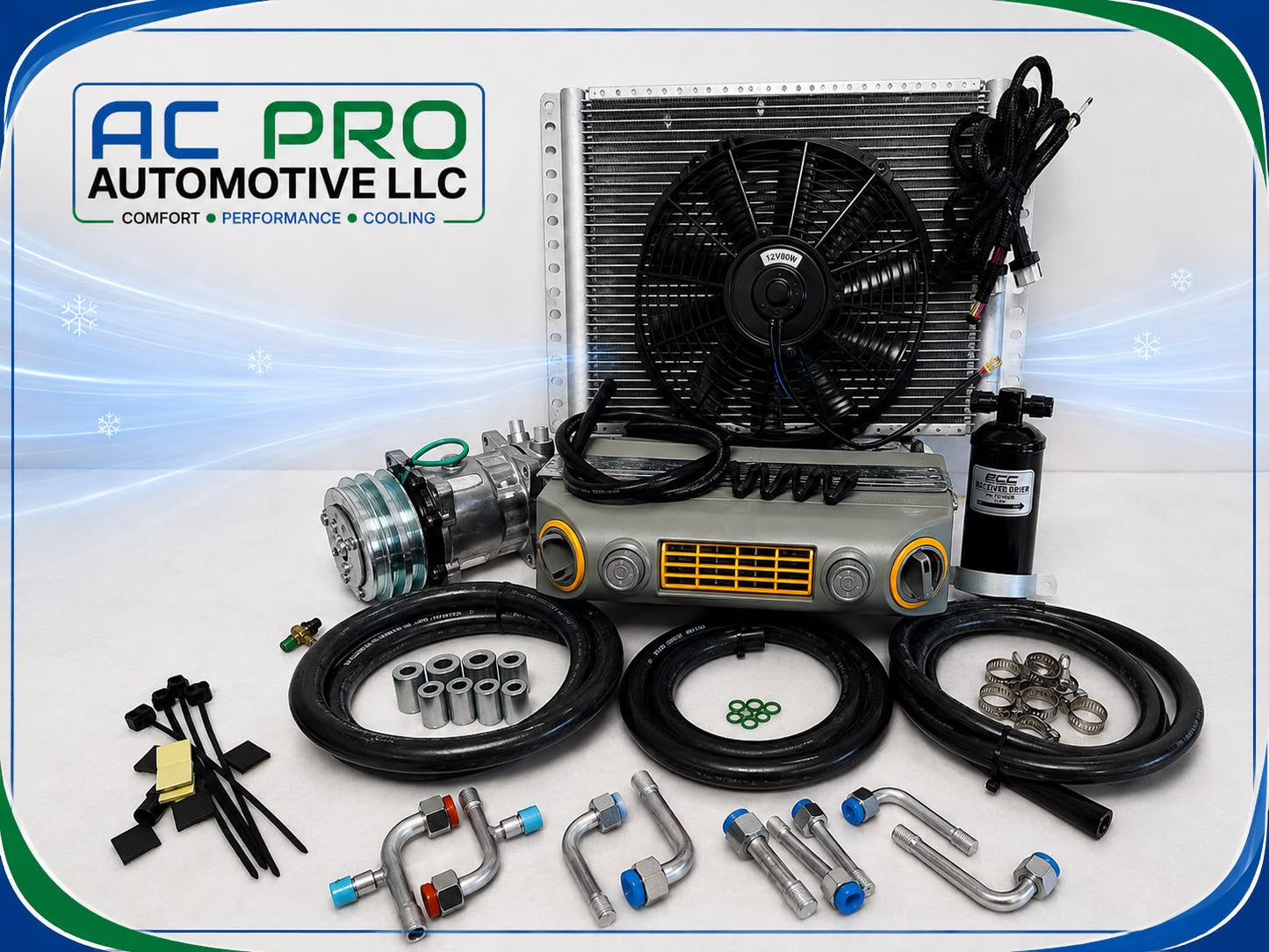 A/C KIT UNIVERSAL UNDERDASH 432-10 GREY COOL ONLY COMPRESSOR 2A SILVER 12VOLT