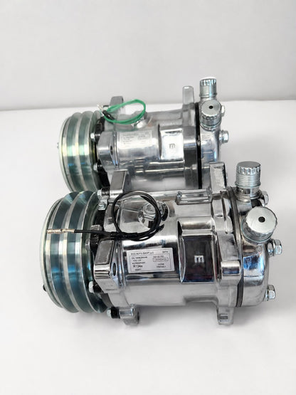 A/C Compressor-Sanden Style 2A Groove Pulley 12v coil - COLOR SILVER OR CHROME