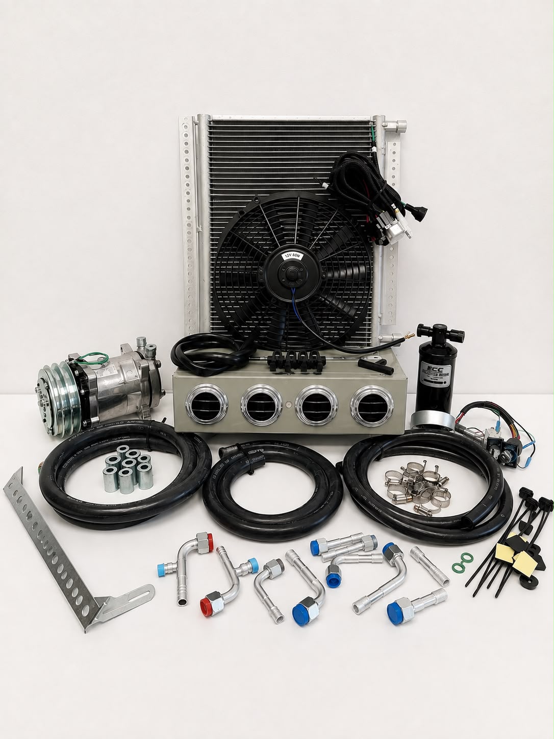A/C KIT UNIVERSAL UNDER DASH EVAPORATOR 432-0 SH GREY CONDENSER 20H*12L*20mm