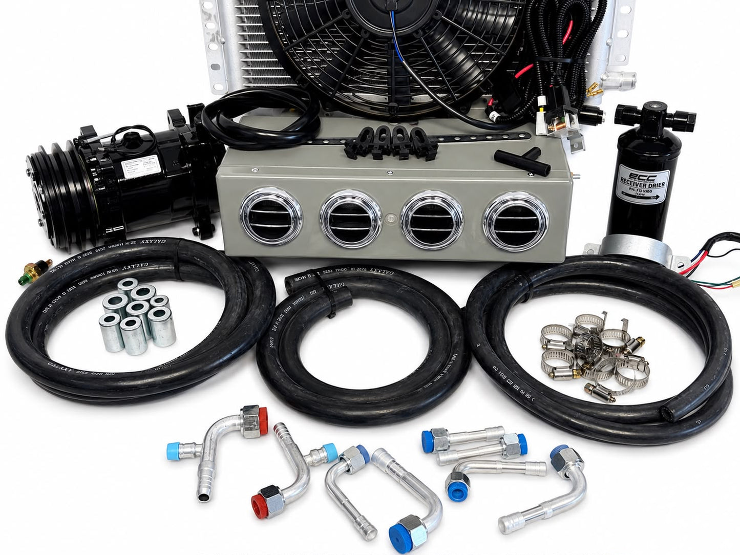 A/C KIT UNIVERSAL UNDER DASH EVAPORATOR 432-000 SH GREY COMPRESSOR 2A BLACK