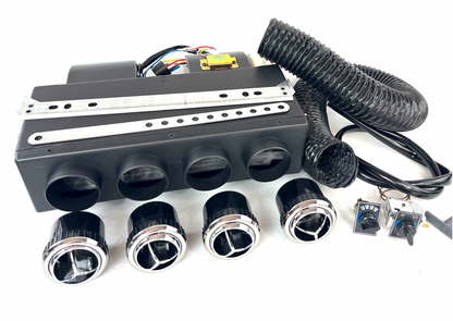 Universal Underdash Mount AC Air Conditioning Evaporator Heat Cool Kit + Vents