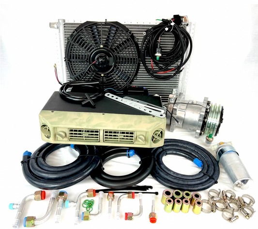 A/C KIT UNIVERSAL UNDERDASH EVAPORATOR 404-1 CAMO HEAT AND COOL ELECTRIC HARNESS