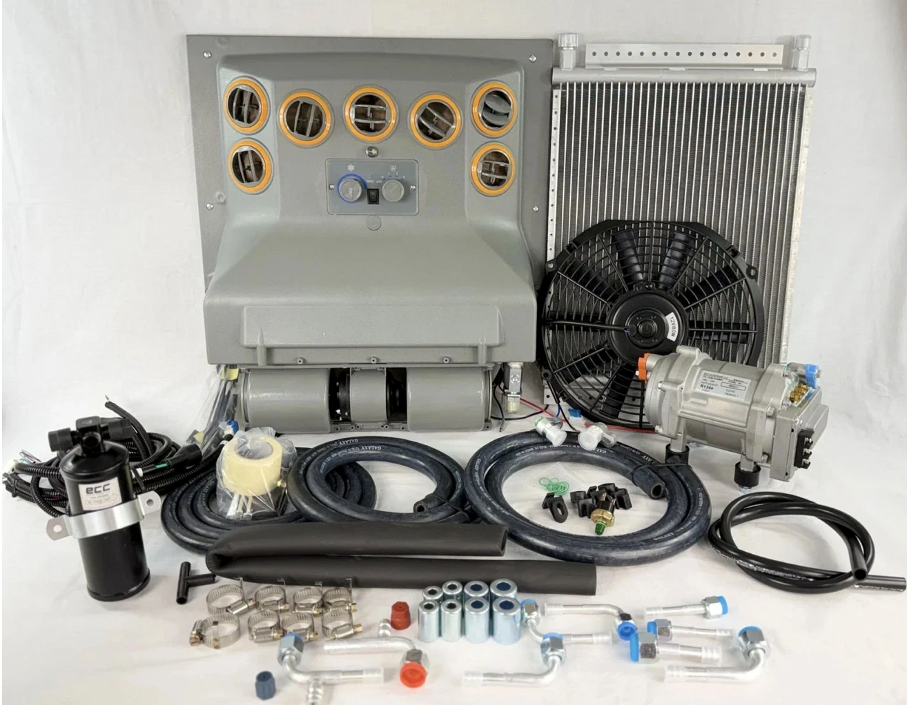 NEW A/C-KIT UNIVERSAL  HEADLINER CEILING EVAPORATOR ELECTRIC COMPRESSOR