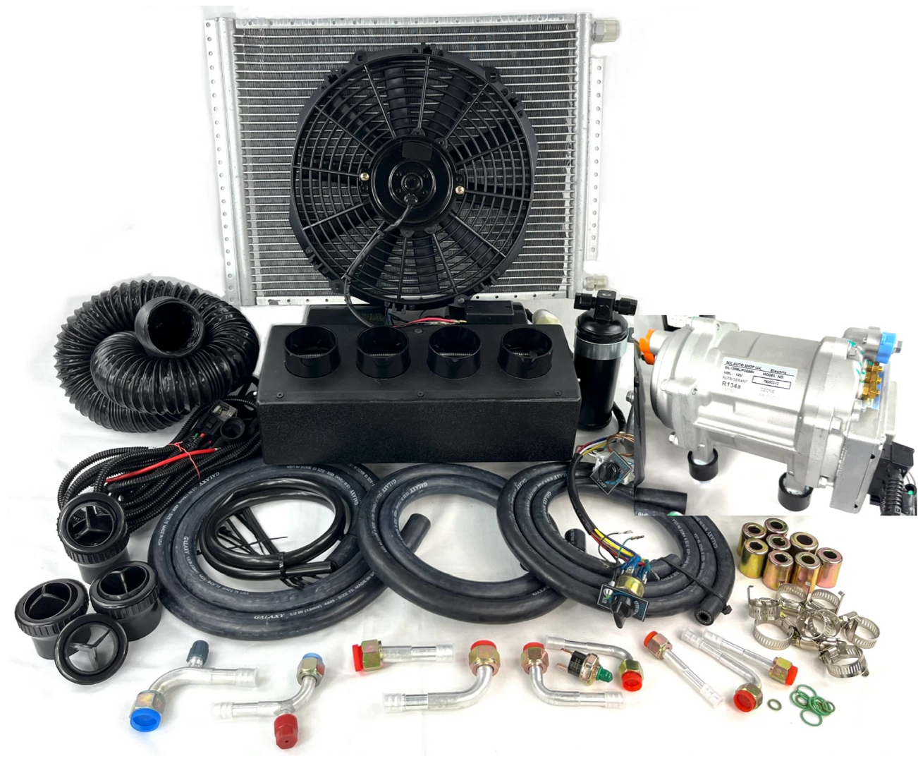 A/C KIT UNIVERSAL IN DASH EVAPORATOR 848-000 Top Outlet HEAT & COOL 12V ELECTRIC