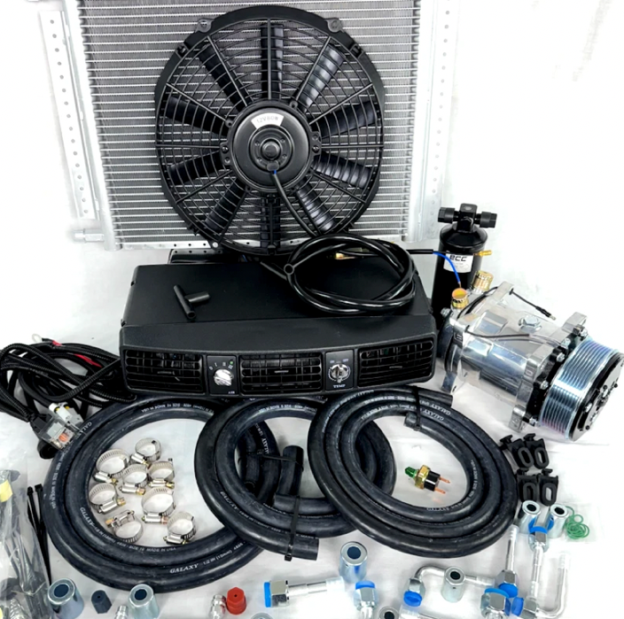 NEW A/C KIT UNIVERSAL UNDER DASH -SERPENTINE COMPRESSOR KIT AIR CONDITIONER 12V