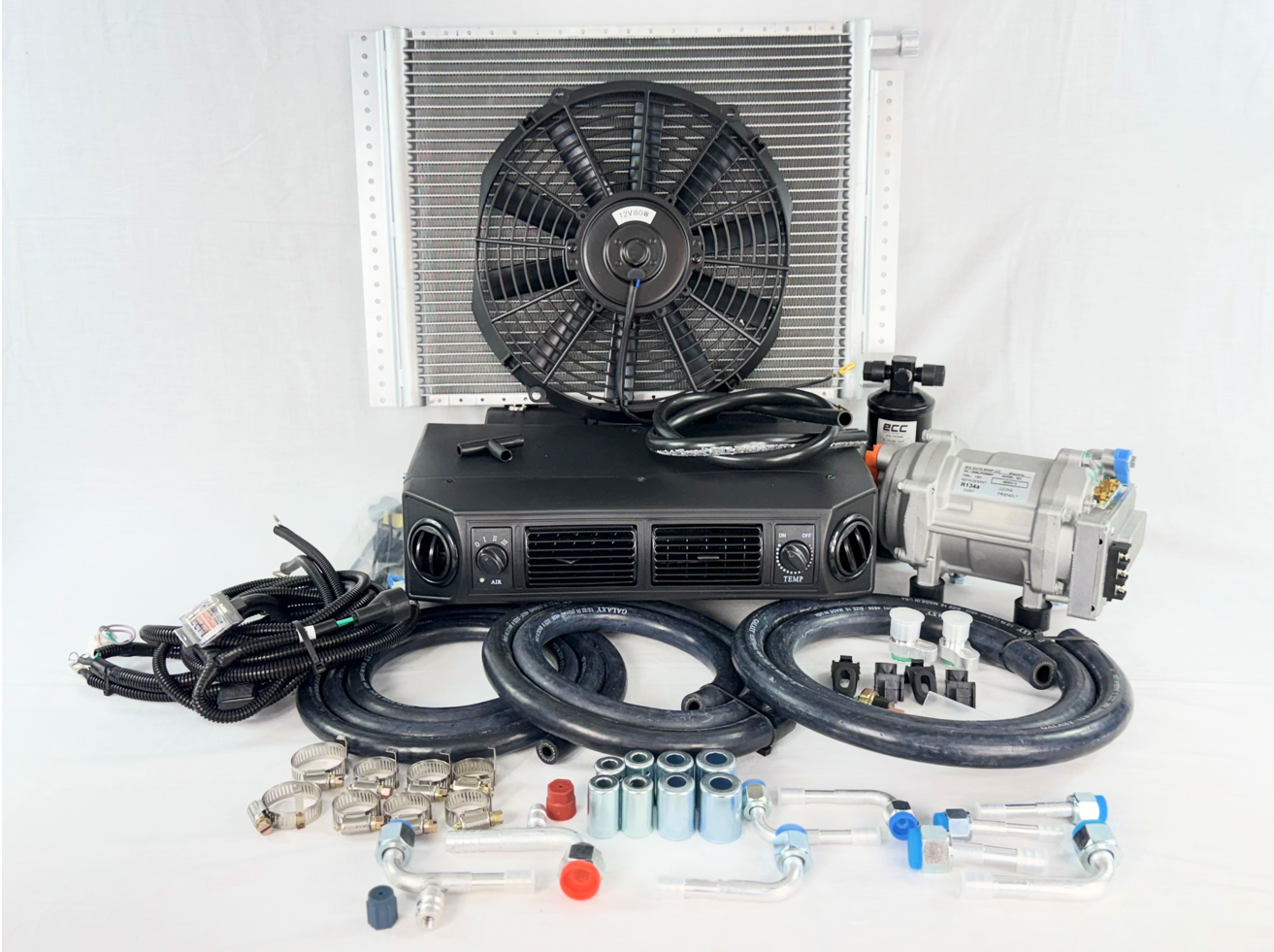 Universal Underdash AC Air Conditioning  Kit 12V ELECTRIC COMPRESSOR HEAT COOL