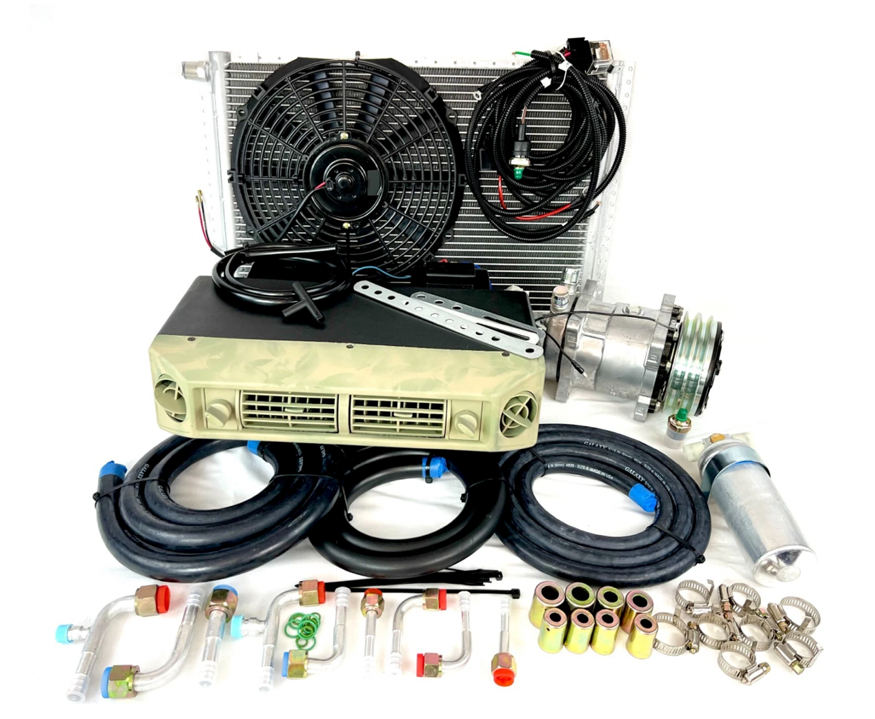 A/C KIT UNIVERSAL UNDERDASH EVAPORATOR 404-1 CAMO 12V WITH ELECTRICAL HARNESS