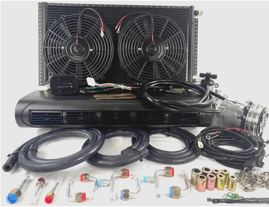 A/C KIT UNIVERSAL UNDER DASH EVAPORATOR BEU 228-100 BLACK 12V WITH ELEC HARNESS
