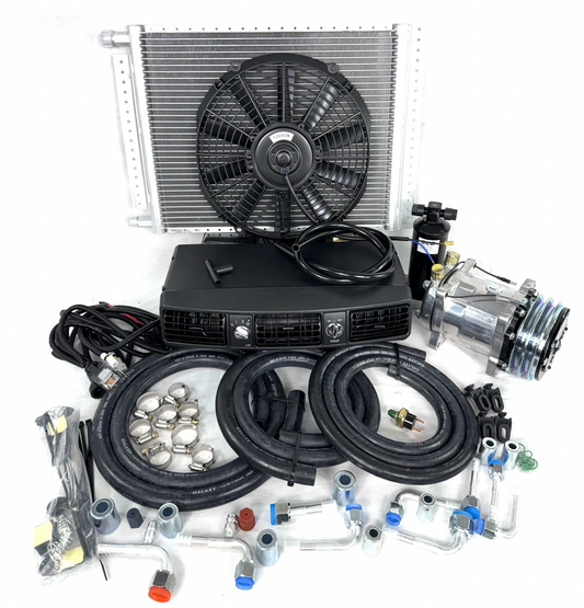 Universal UnderDash A/C Kit 202 12X16 Condenser w/ Electric Harness, 2A-V Belt