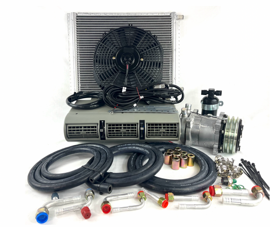A/C KIT UNIVERSAL UNDER DASH EVAPORATOR 405-100 GREY 12V WITH ELECTRICAL HARNESS