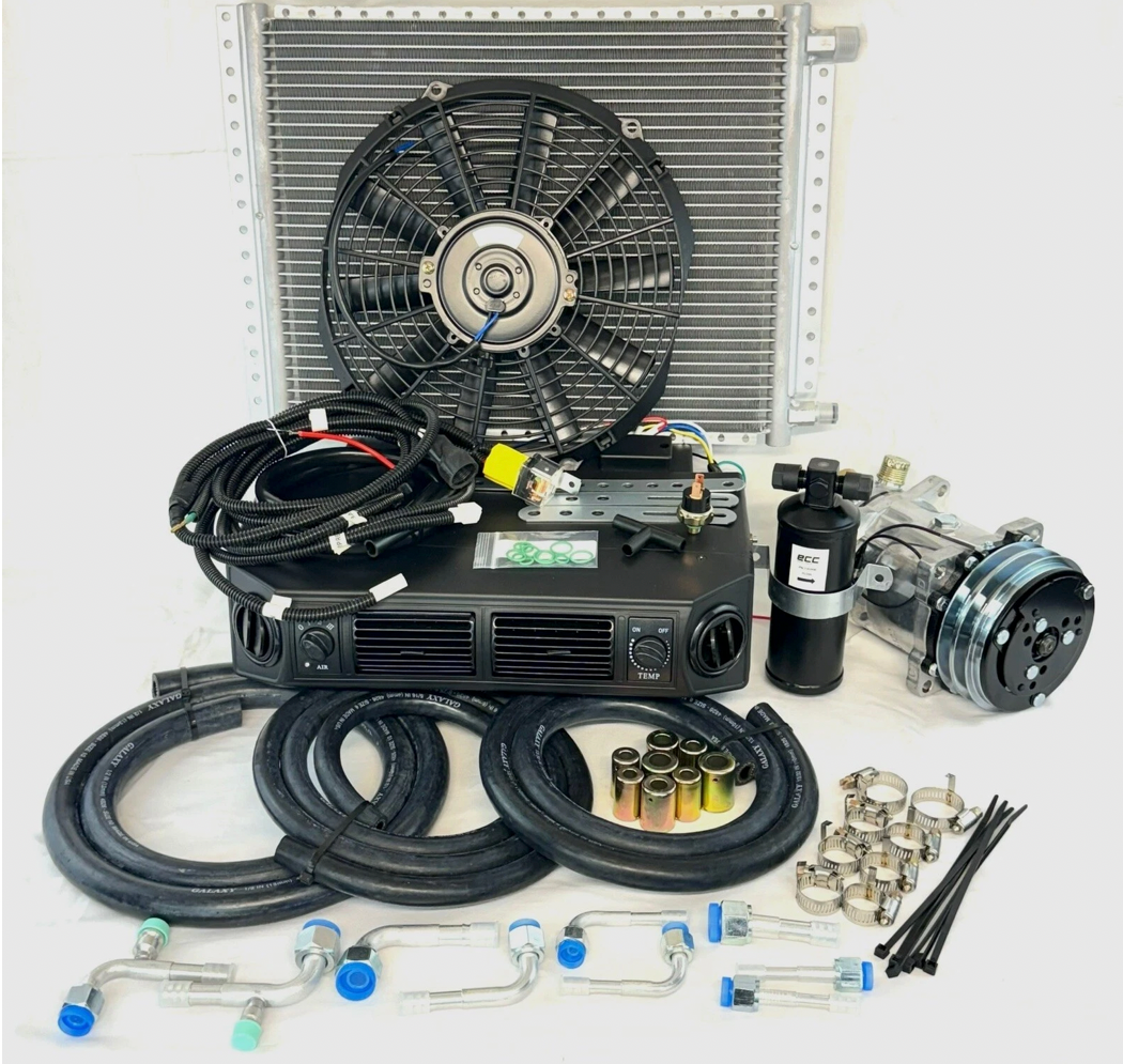 Universal Underdash AC Air Conditioning Evaporator Kit Hose Compressor Heat Cool