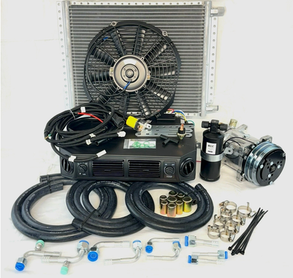 Universal Underdash AC Air Conditioning Evaporator Kit Hose Compressor Heat Cool
