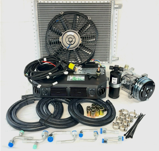 Universal Underdash AC Air Conditioning Evaporator Kit Hose Compressor Heat Cool