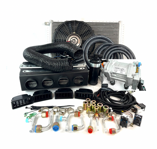 NEW A/C-KIT UNDER DASH EVAPORATOR COMPRESSOR 404 HEAT & COOL DDBL 12 V ELECTRIC