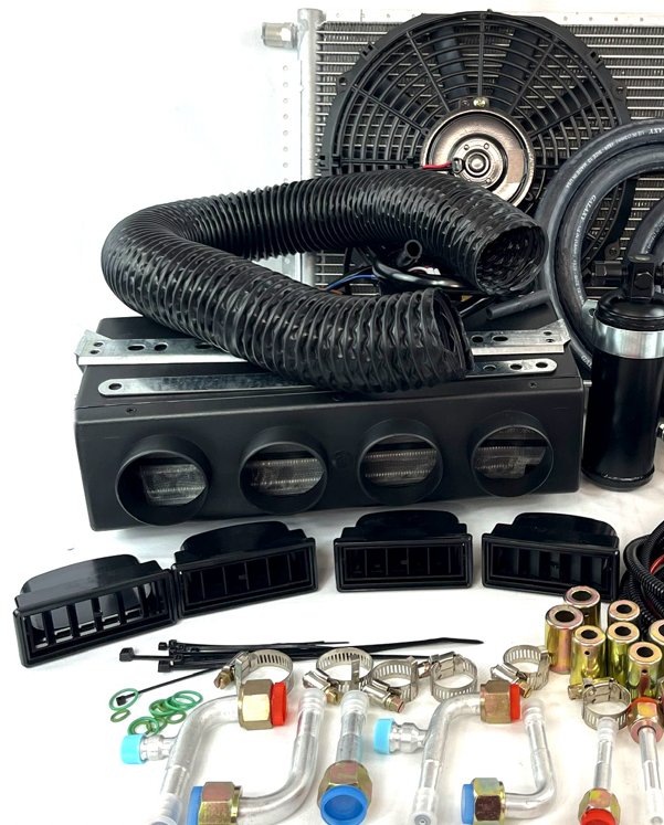 NEW A/C-KIT UNDER DASH EVAPORATOR COMPRESSOR 404 HEAT & COOL DDBL 12 V ELECTRIC