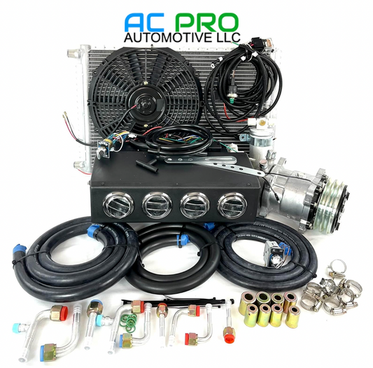 A/C KIT UNIVERSAL UNDERDASH 12V EVAPORATOR 450-000 SH HEAT AND COOL CHROME VENTS