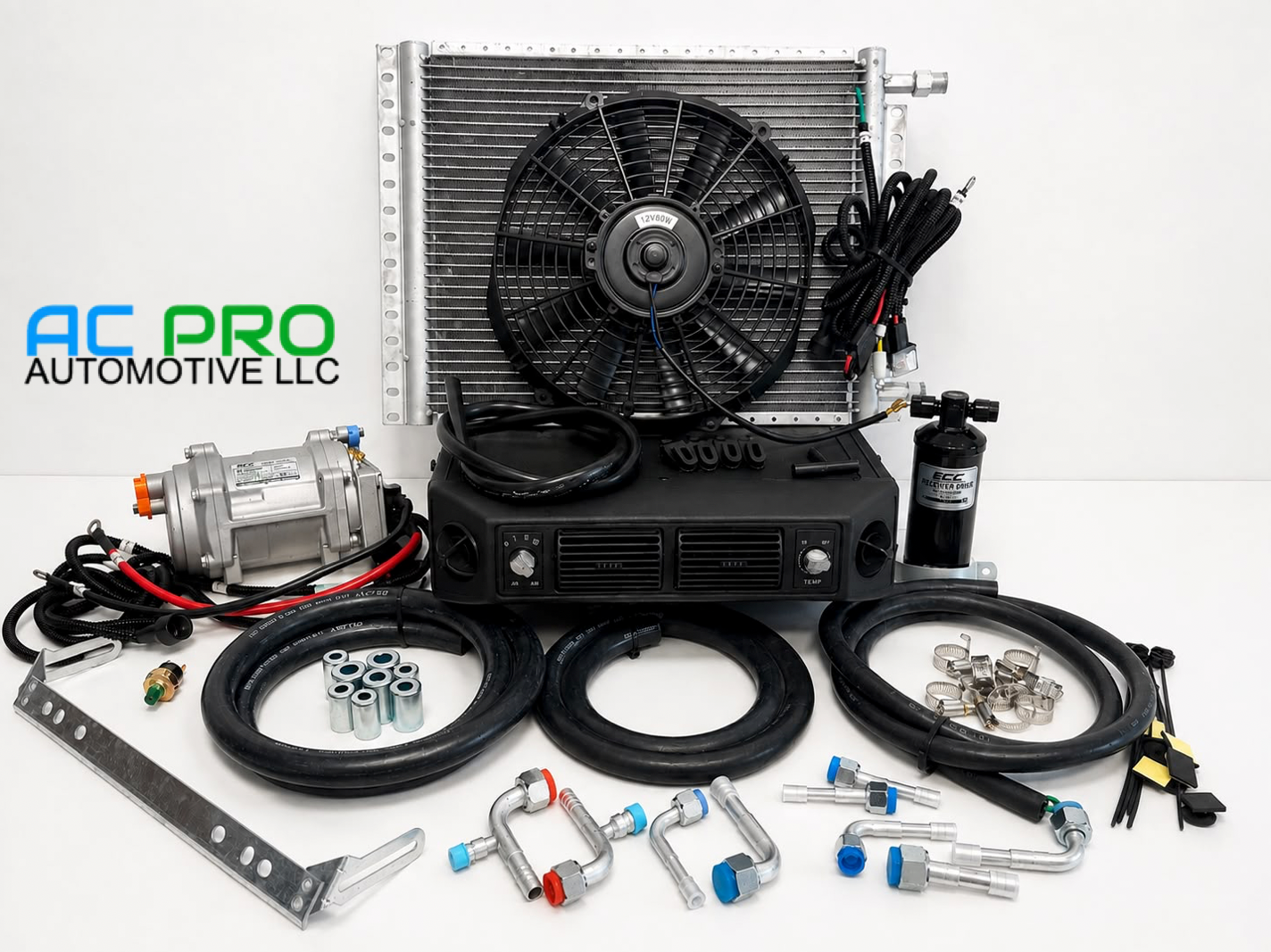 A/C KIT UNIVERSAL UNDERDASH ELECTRIC COMPRESSOR BEU 404-100 HEAT & COOL 12V