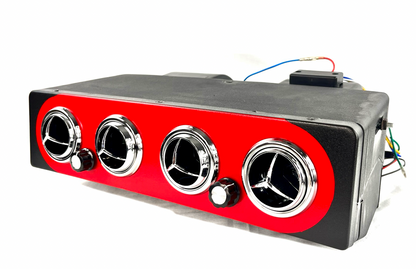 A/C KIT UNIVERSAL UNDER DASH EVAPORATOR 404-000 RED CHROME LOUVER HEAT AND COOL