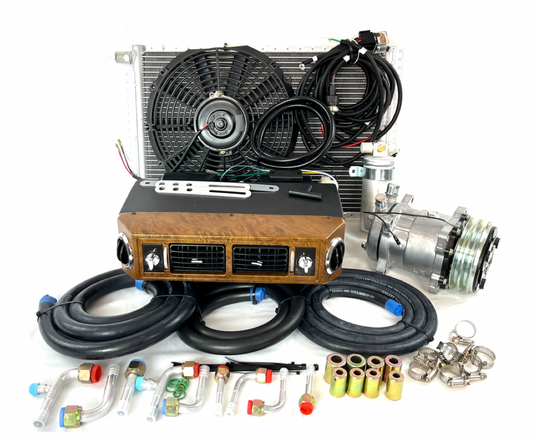 A/C KIT UNIVERSAL UNDER DASH EVAPORATOR 432-100 WALNUT FINISH 12X16 CONDENSER