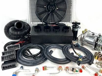A/C KIT UNIVERSAL UNDER DASH IN-DASH EVAPORATOR 404 DRCL TOP OUTLETS HEAT & COOL