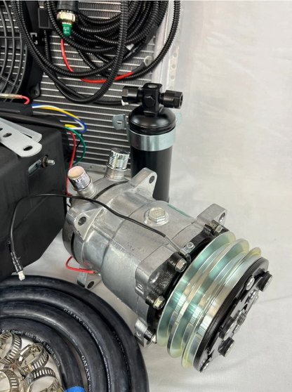 A/C KIT UNIVERSAL UNDER DASH EVAPORATOR 404-000 RED CHROME LOUVER HEAT AND COOL