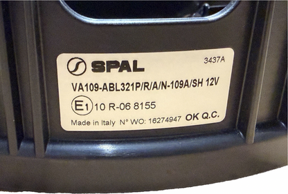VA109-ABL321P/N-109A/SH For SPAL Brushless Fan 10" (255mm) 12V OEM SPAL