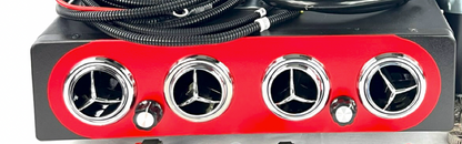 UNIVERSAL UNDER DASH EVAPORATOR 404-000 RED CHROME LOUVER HEAT AND COOL