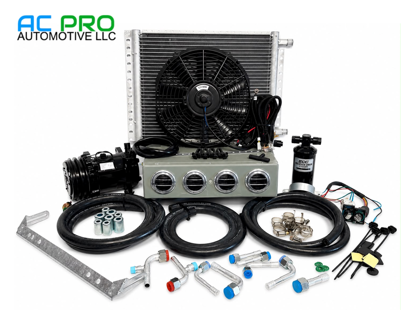 A/C KIT UNIVERSAL UNDER DASH EVAPORATOR 432-000 SH GREY COMPRESSOR 2A BLACK