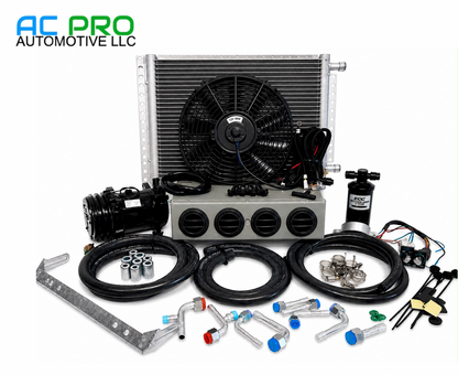 A/C KIT UNIVERSAL UNDER DASH EVAPORATOR 432 SHG VENTS BLACK COMPRESSOR 2A BLACK