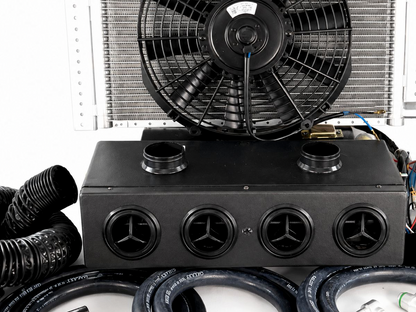 A/C KIT HEAT & COOL 404 WITH 2 AUXILIARY DEFROSTER BLACK VENT 100% ELECTRIC