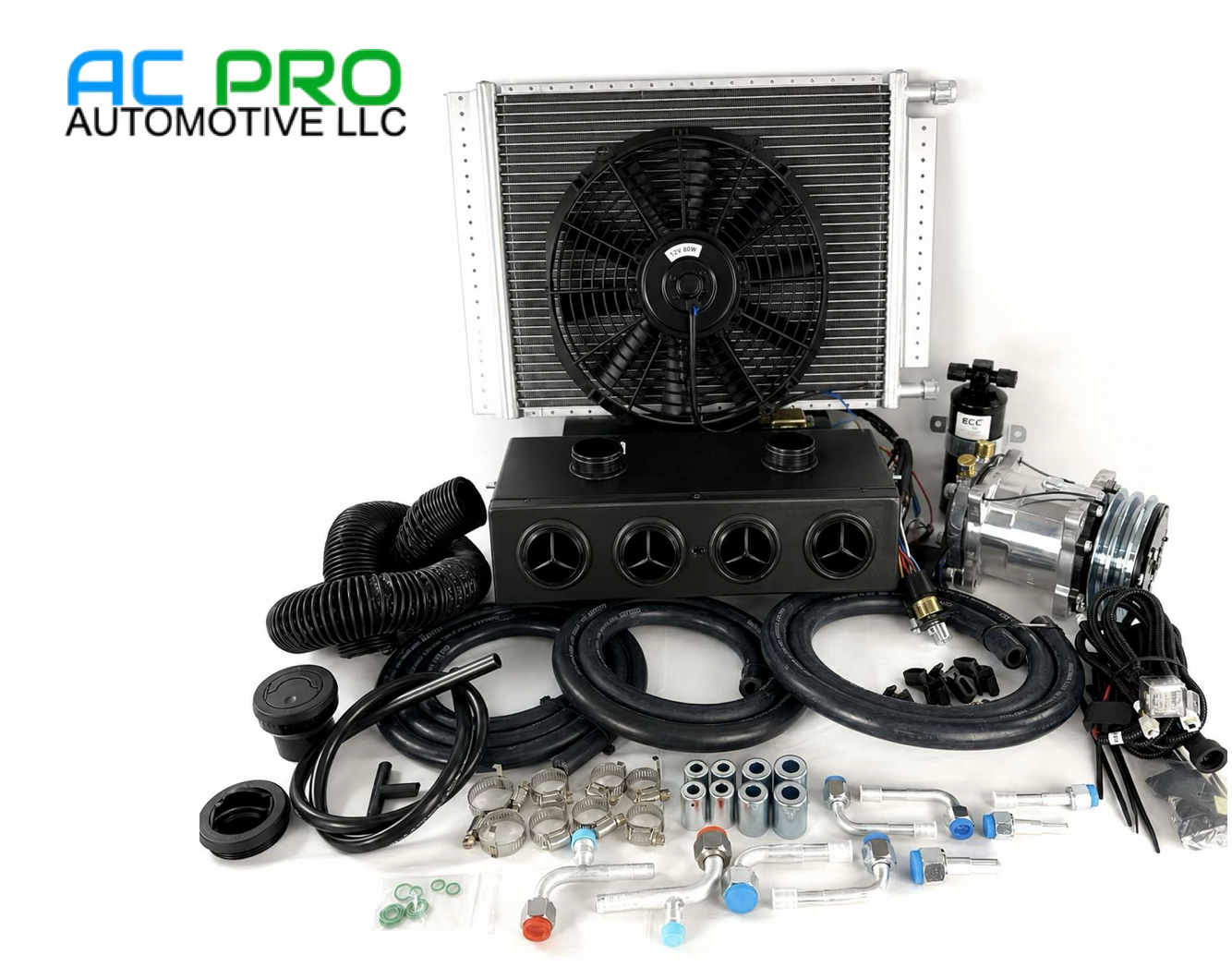 A/C KIT UNIVERSAL UNDER DASH HEAT & COOL 404 2 AUXILIARY DEFROSTER BLACK VENT