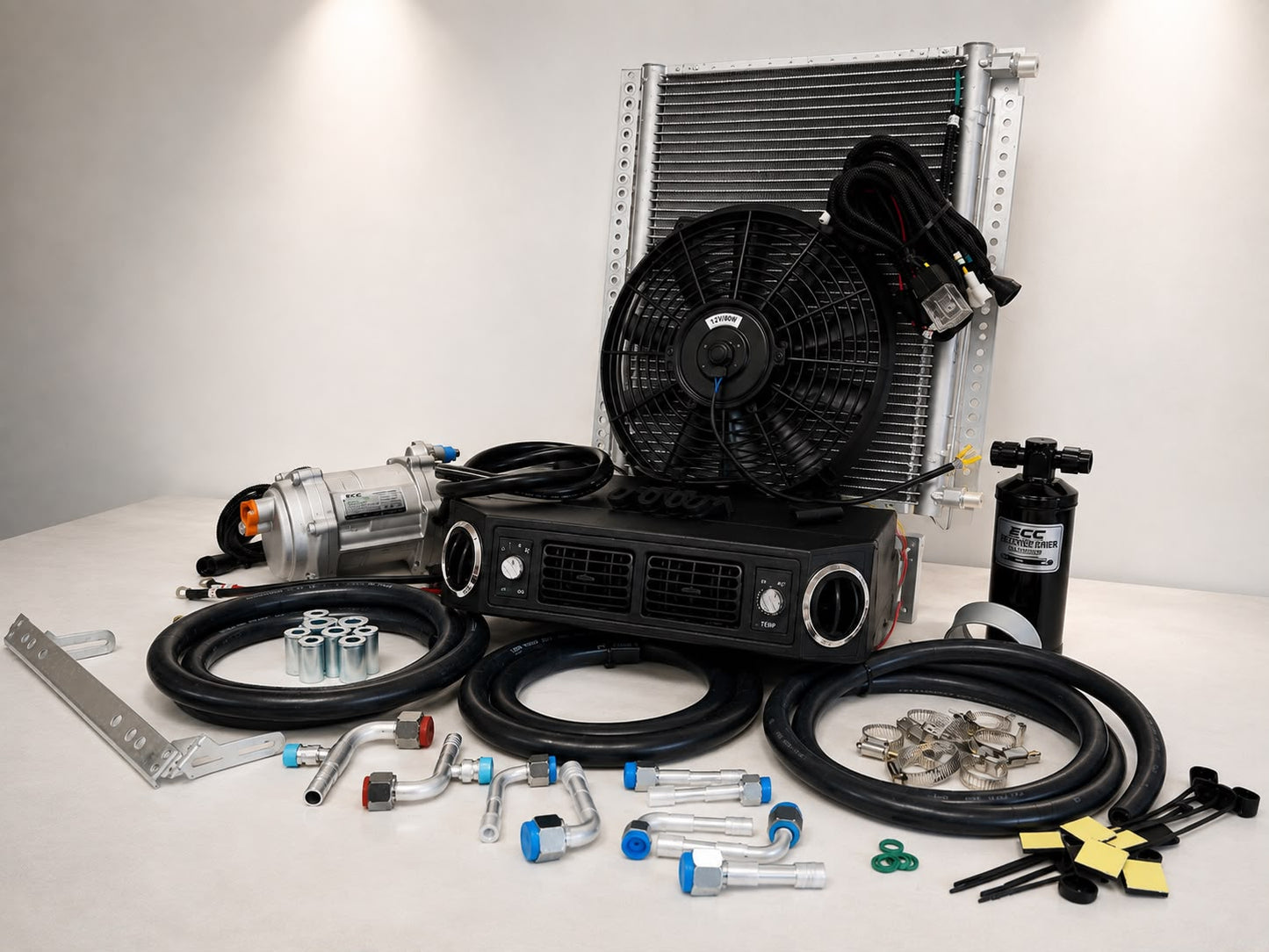 A/C KIT UNIVERSAL UNDERDASH EVAPORATOR 432-100 H/C 12V CONDENSER 20*12 ELECTRIC