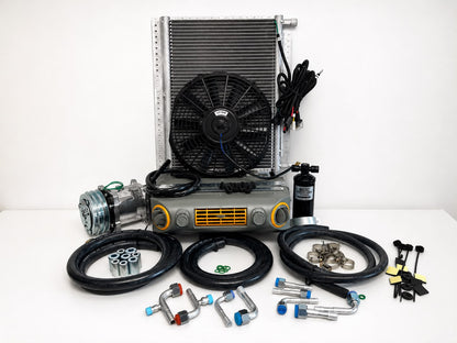 A/C KIT UNIVERSAL UNDERDASH 432-10 GREY CONDENSER 20X12 C/O COMPRESSOR 2A SILVER