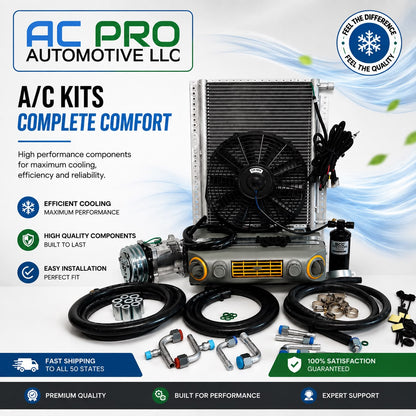 A/C KIT UNIVERSAL UNDERDASH 432-10 GREY CONDENSER 20X12 C/O COMPRESSOR 2A SILVER