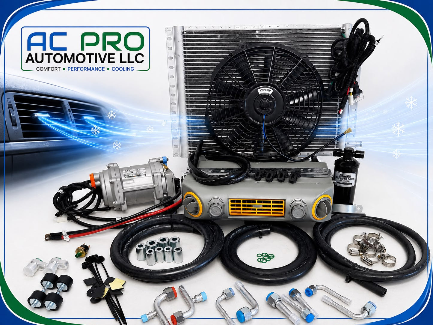A/C KIT UNIVERSAL UNDERDASH 432-10 GREY COOL ONLY COMPRESSOR ELECTRIC 12VOLT