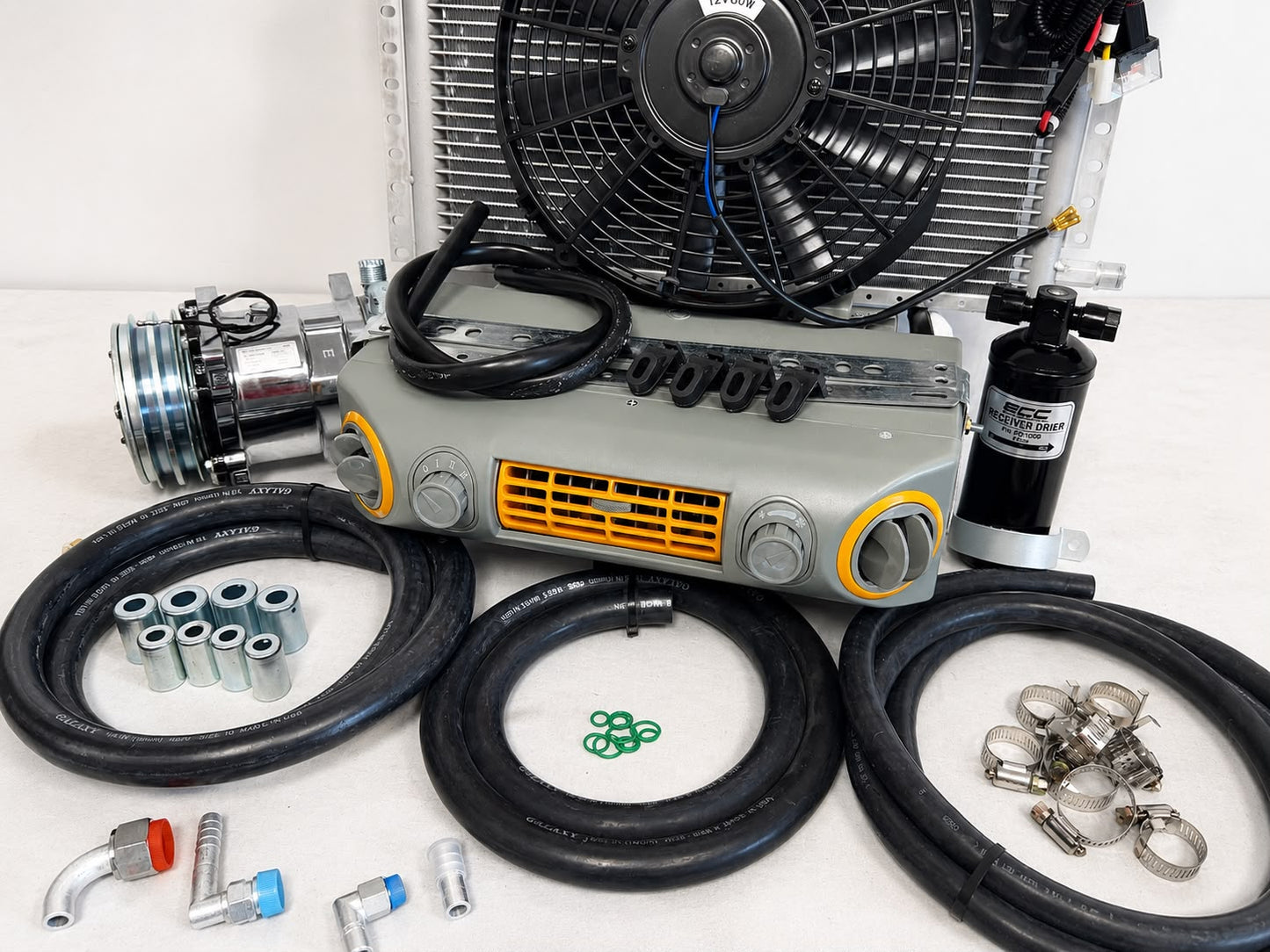 A/C KIT UNIVERSAL UNDERDASH 432-10 GREY COOL ONLY COMPRESSOR 2A CHROME 12VOLT