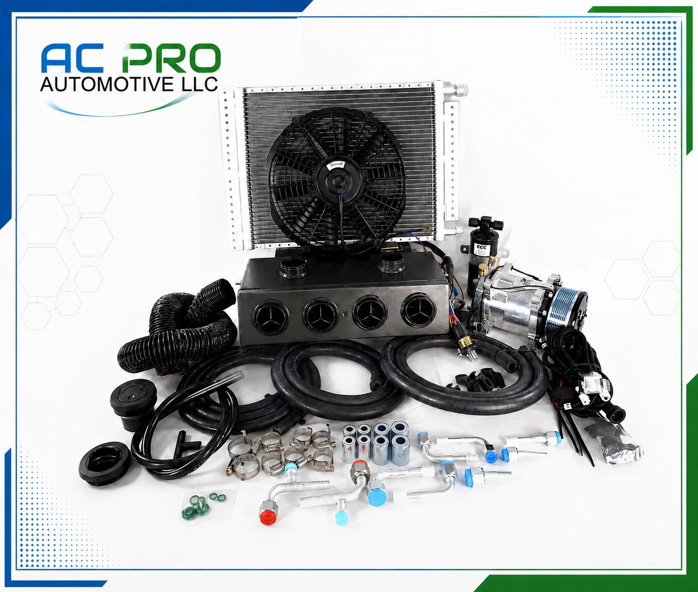 A/C KIT UNIVERSAL UNDER DASH HEAT & COOL 404-0 DEFROSTER BLACK VENT PV8