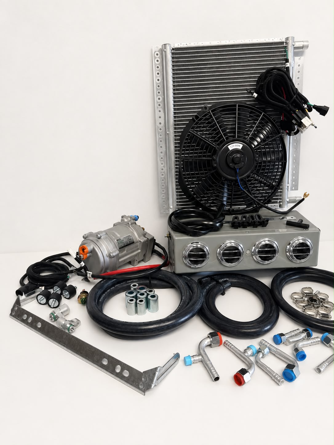 A/C KIT UNIVERSAL UNDER DASH EVAPORATOR 432-0 SH GREY CONDENSER 20*12 ELECTRIC