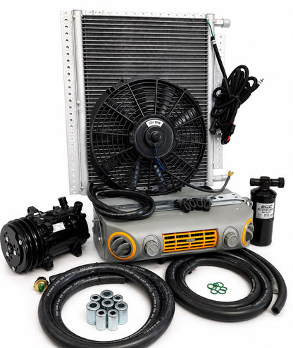 UNIVERSAL UNDERDASH EVAPORATOR A/C KIT 432-100GREY CONDENSER 20*12 COOL ONLY