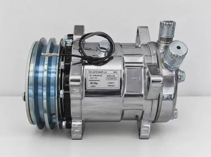 A/C Compressor-Sanden Style 2A Groove Pulley 12v coil - COLOR SILVER OR CHROME