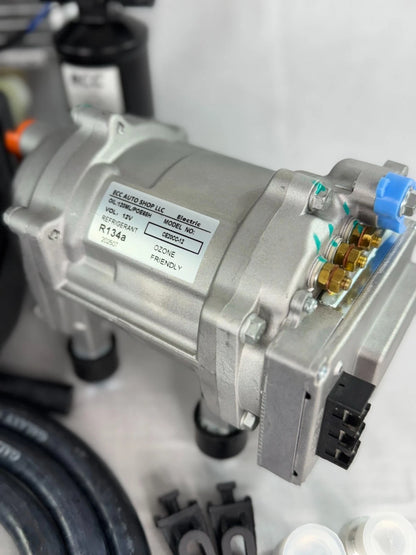 12700 BTU 12V Electric Car AC Kit Universal Underdash Compressor Air Conditioner