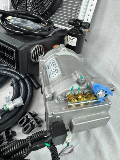 12700 BTU 12V Electric Car AC Kit Universal Underdash Compressor Air Conditioner